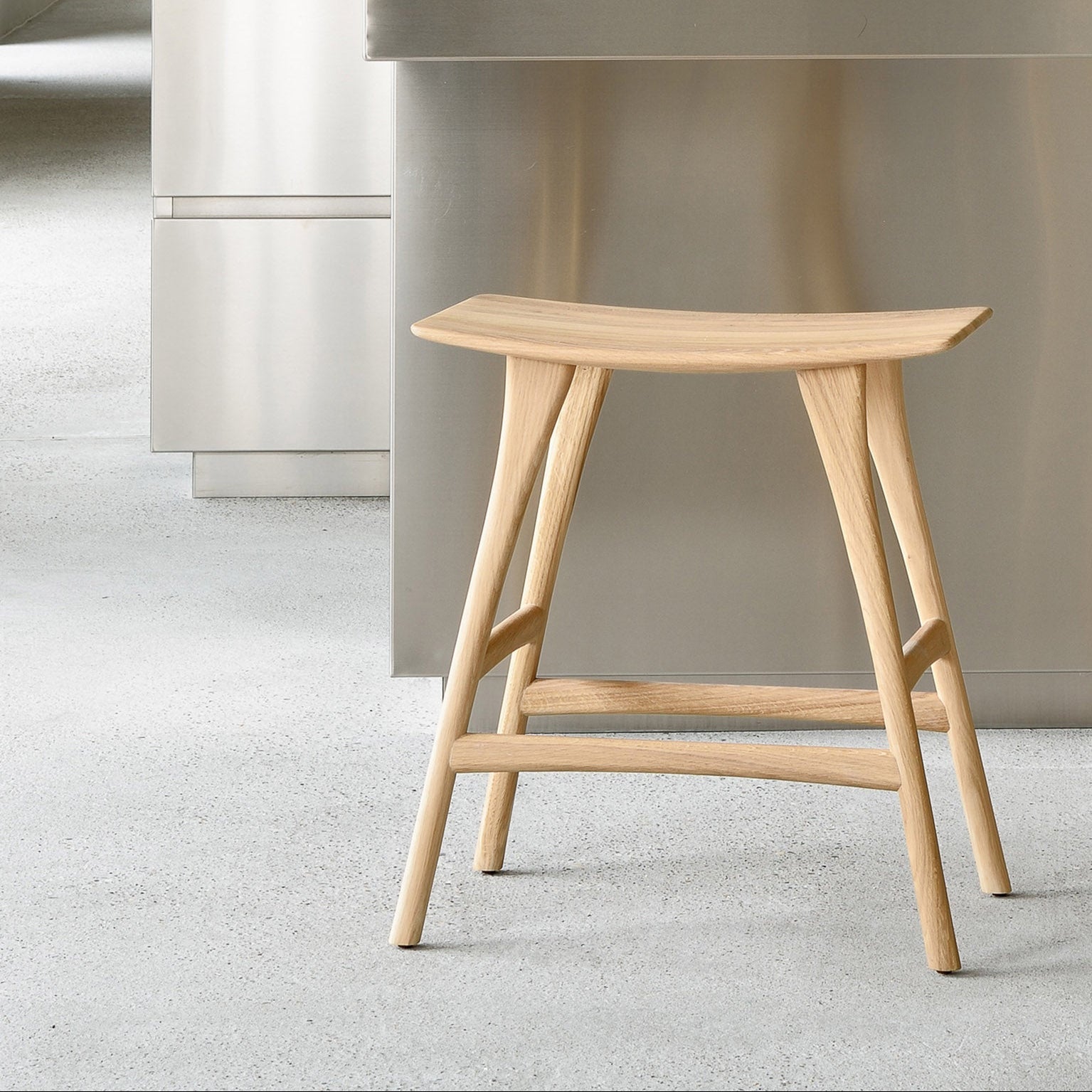 Ethnicraft Osso Stool in oak, FSC-certified solid oak