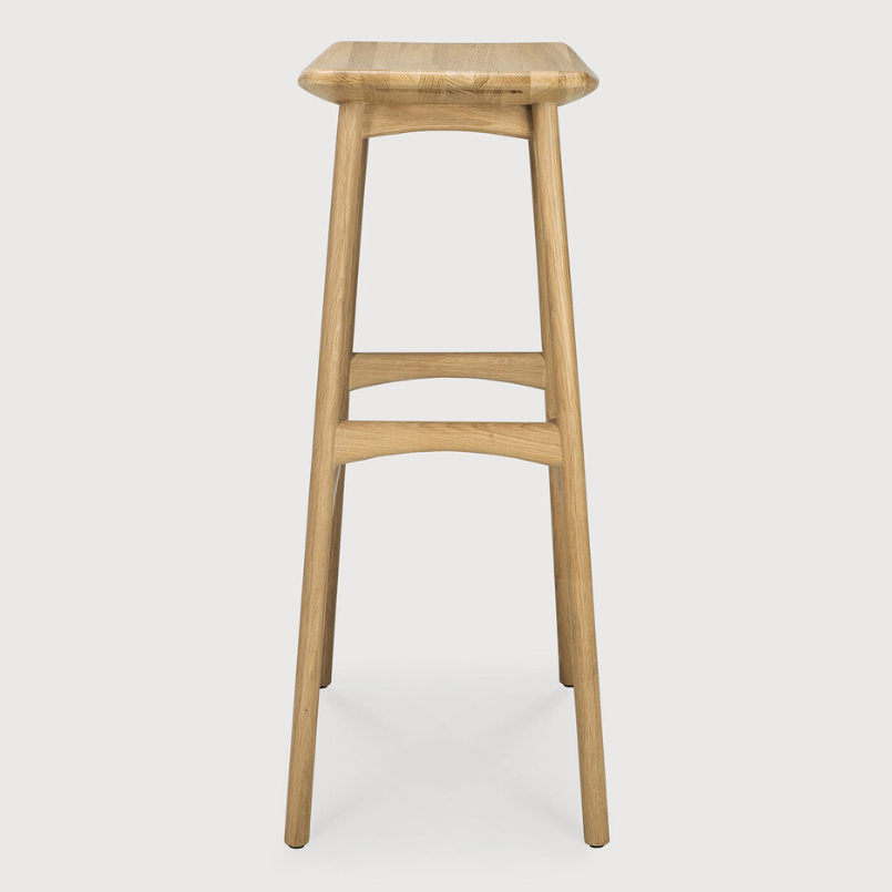 Ethnicraft Osso Bar Stool, FSC-certified solid wood furniture by Belgian brand