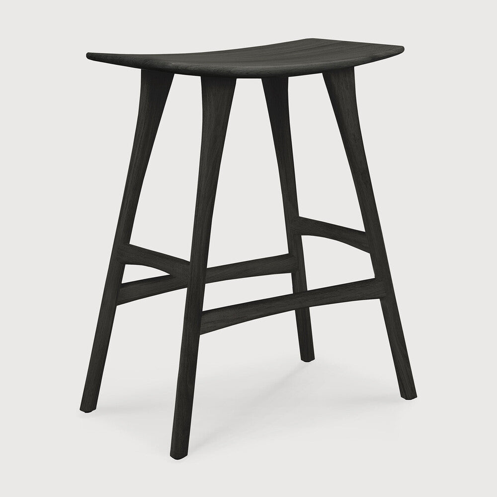 Ethnicraft Osso Bar Stool, FSC-certified solid wood furniture by Belgian brand