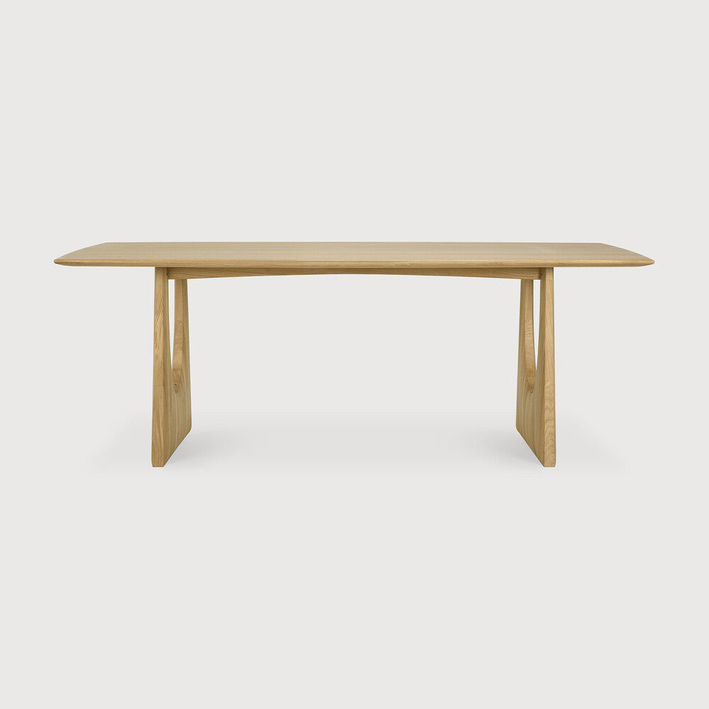 Ethnicraft Geometric Rectangle Dining Table, FSC-certified solid wood furniture by Belgian brand