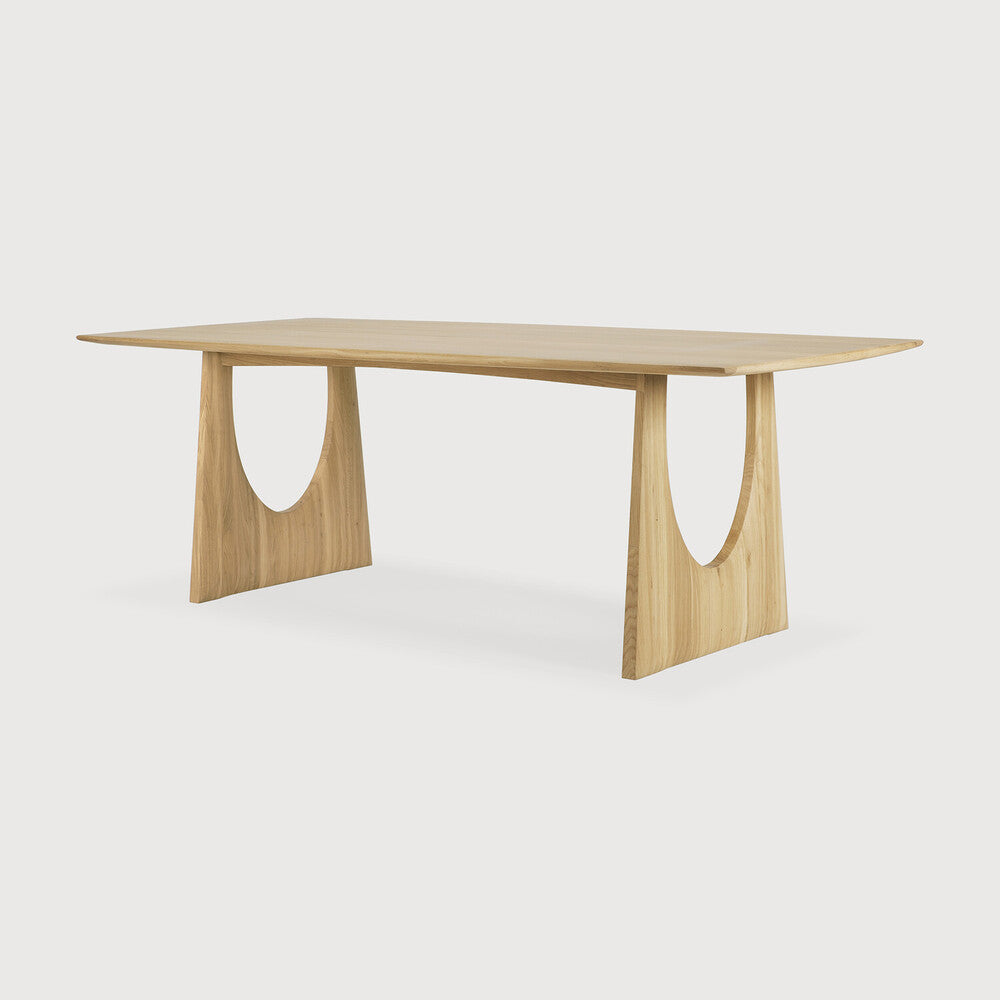 Ethnicraft Geometric Rectangle Dining Table, FSC-certified solid wood furniture by Belgian brand