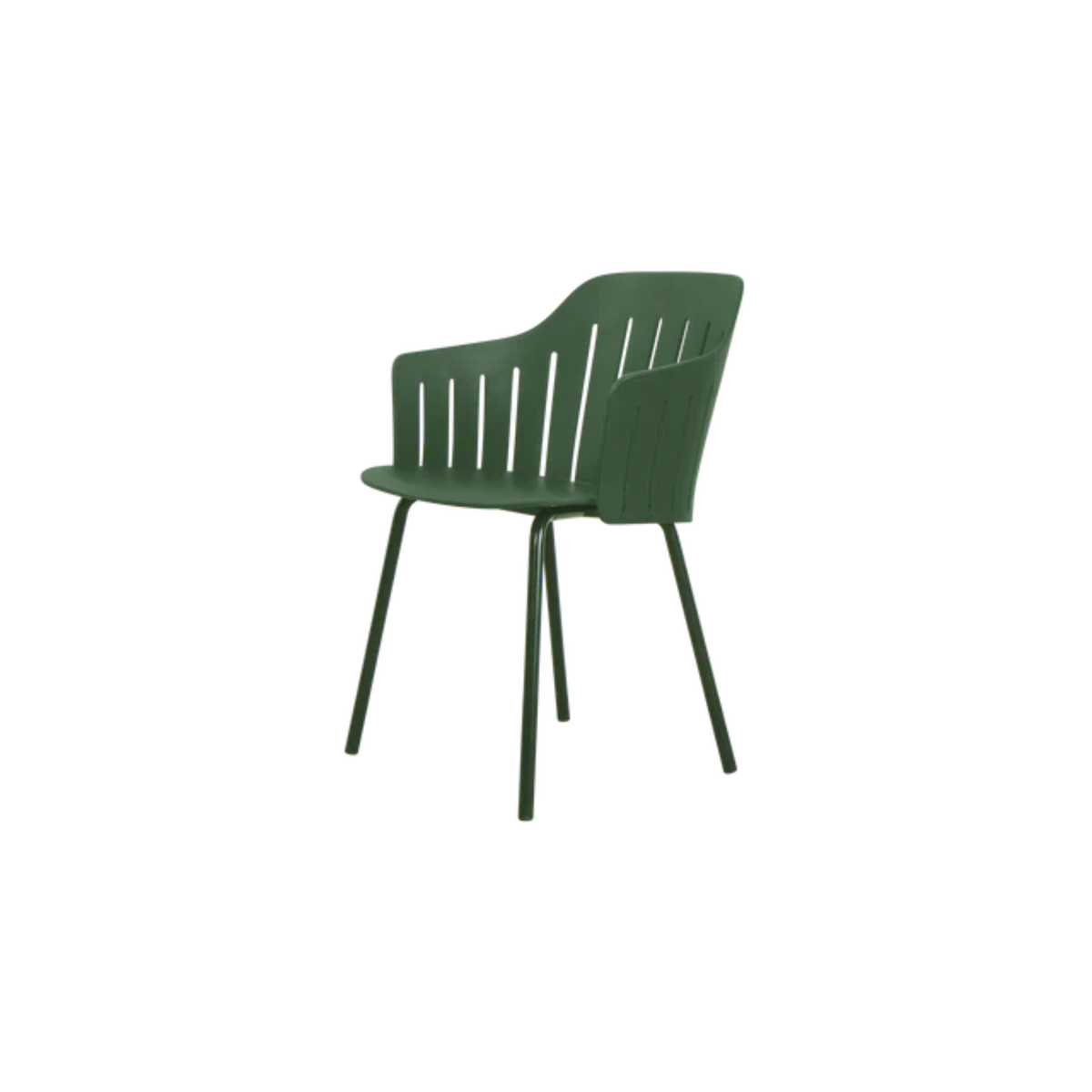 Cane-line Choice Chair with 4 Legs INDOOR/OUTDOOR in Dark Green, no cushion