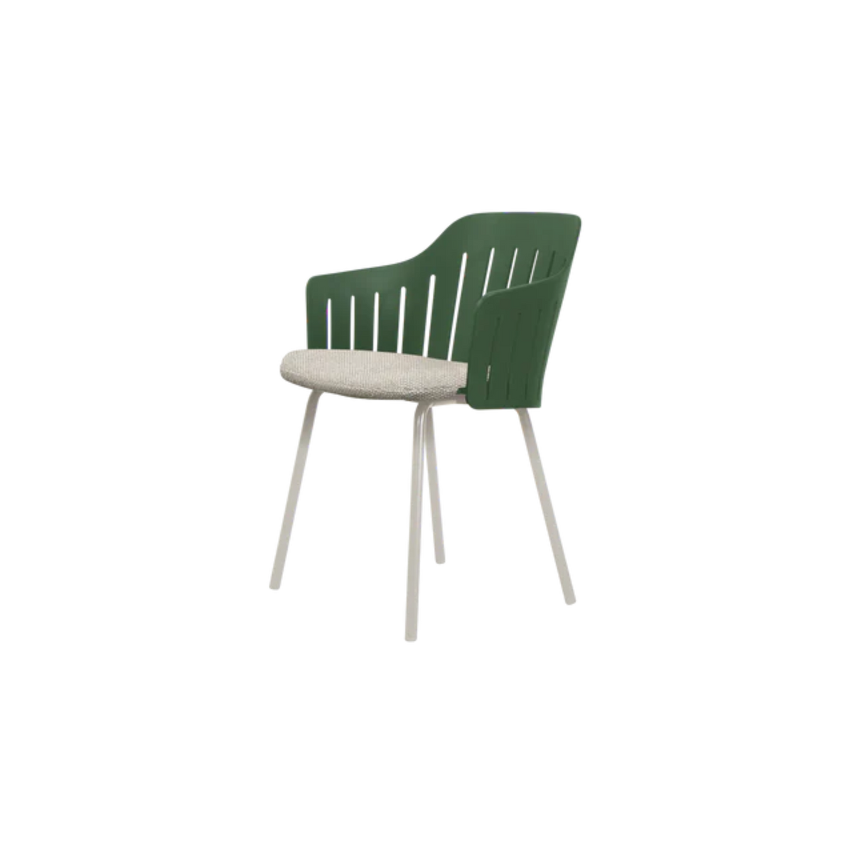 Cane-line Choice Chair with 4 Legs INDOOR/OUTDOOR in Dark Green with Sand base, Light Brown cushion