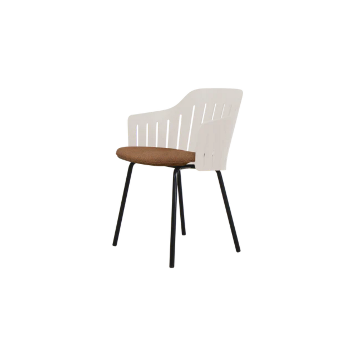 Cane-line Choice Chair with 4 Legs INDOOR/OUTDOOR in Sand with Black base, Umber Brown cushion