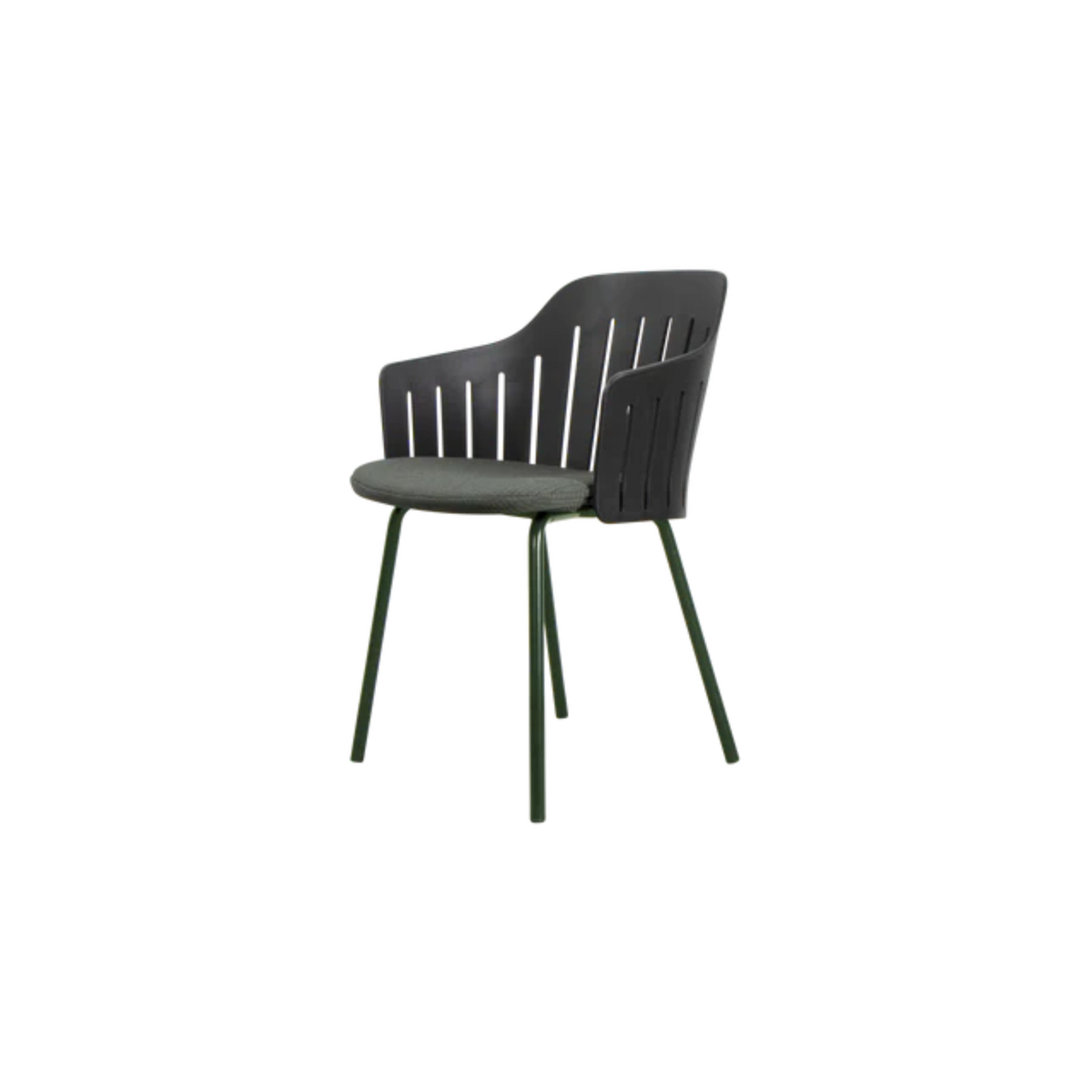 Cane-line Choice Chair with 4 Legs INDOOR/OUTDOOR in Black with Dark Green base