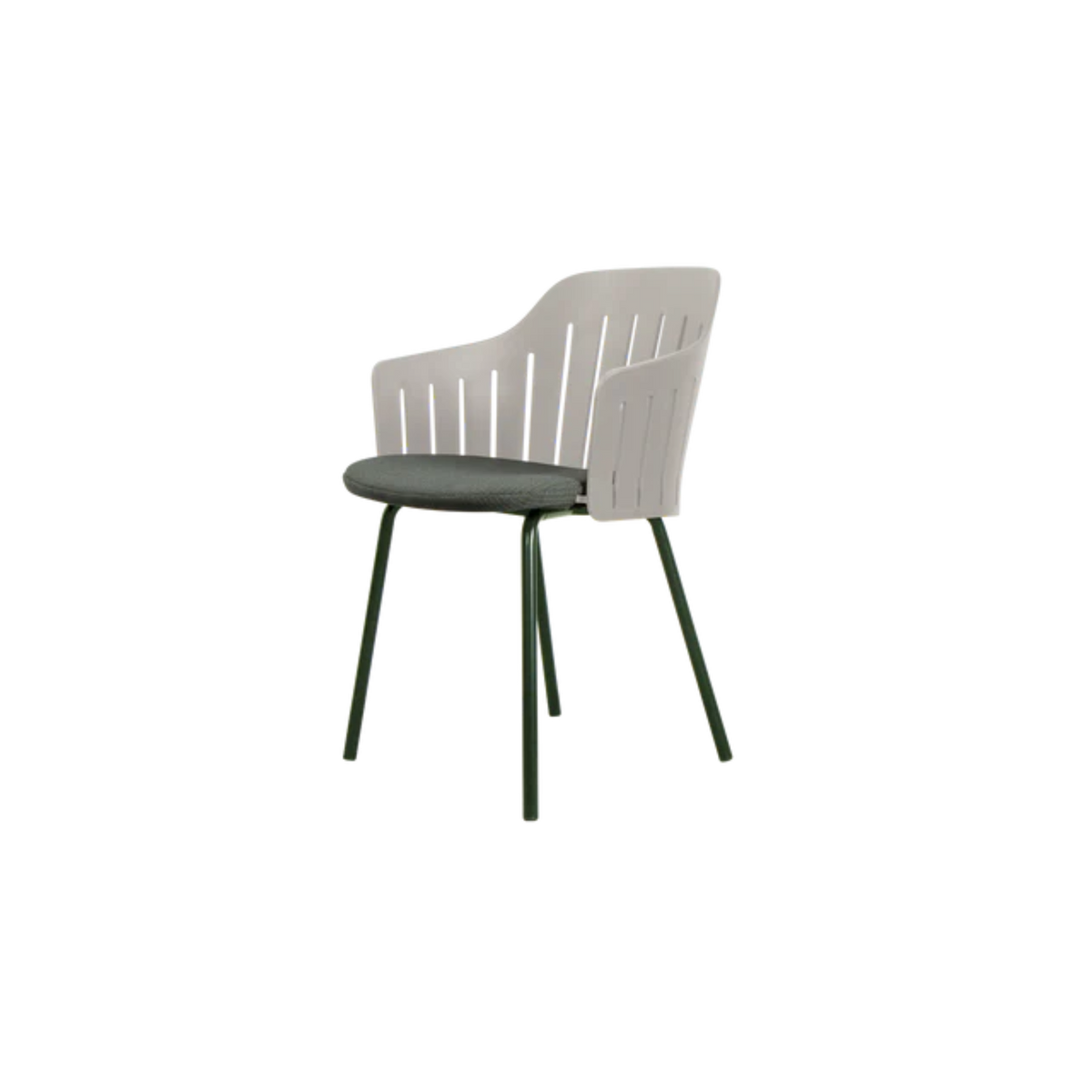 Cane-line Choice Chair with 4 Legs INDOOR/OUTDOOR in Taupe with Dark Green base
