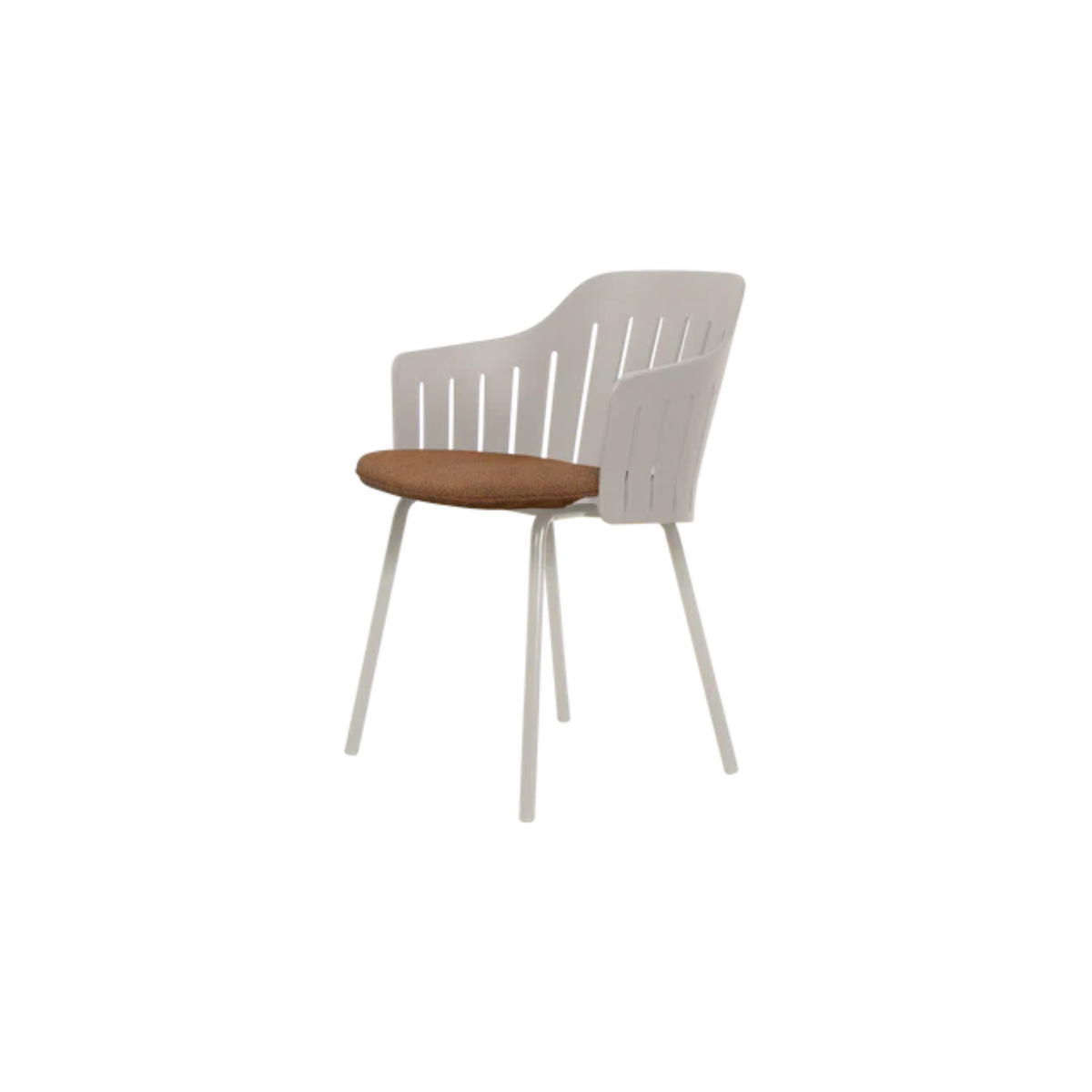 Cane-line Choice Chair with 4 Legs INDOOR/OUTDOOR in Taupe with Sand base, Umber Brown cushion