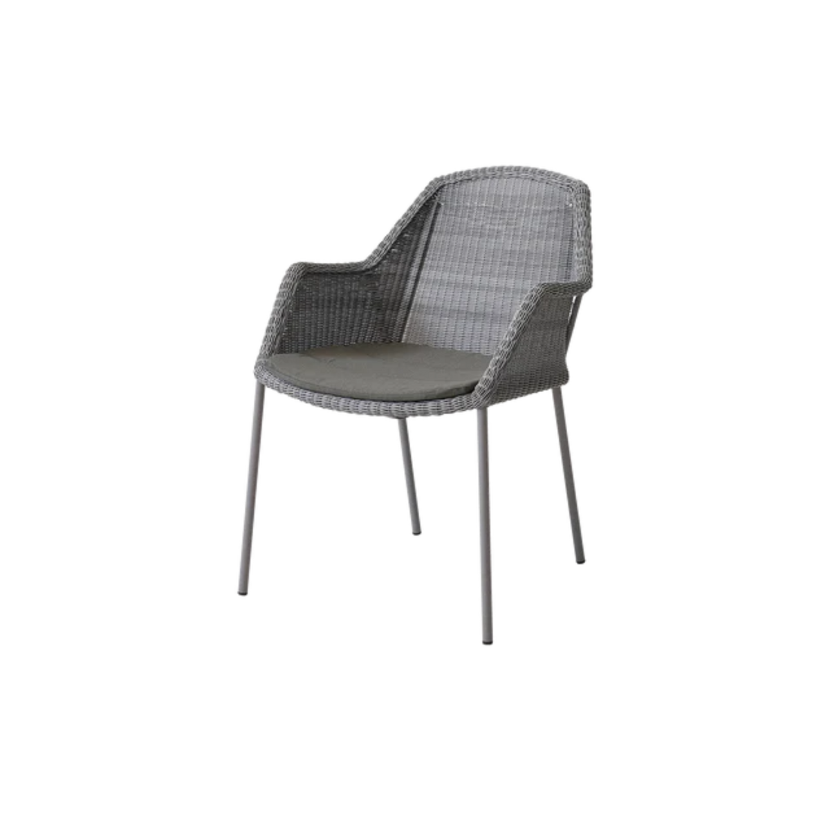 Cane-line Breeze Chair, Stackable in Light Gray with Taupe cushion