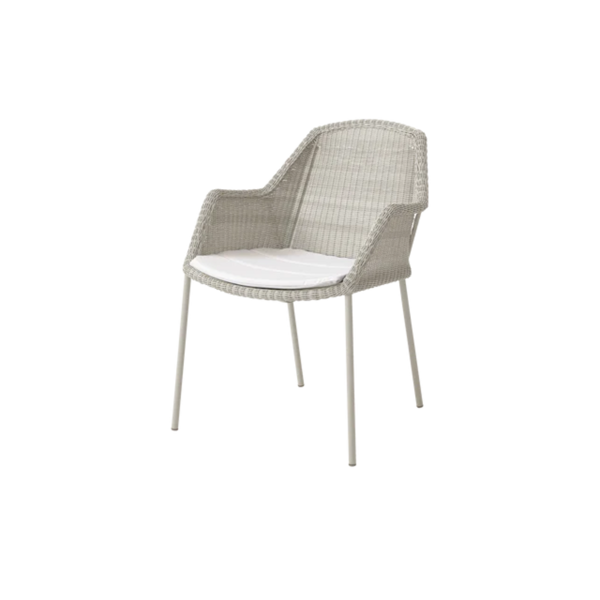 Cane-line Breeze Chair, Stackable in Sand with White cushion