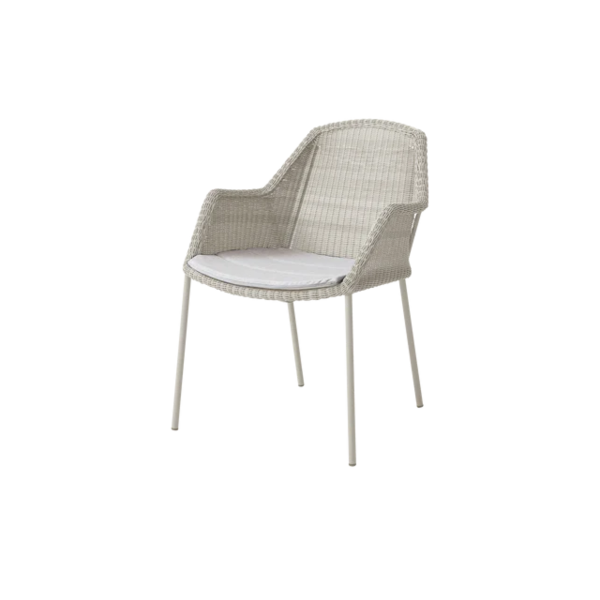 Cane-line Breeze Chair, Stackable in Sand with Light Gray cushion