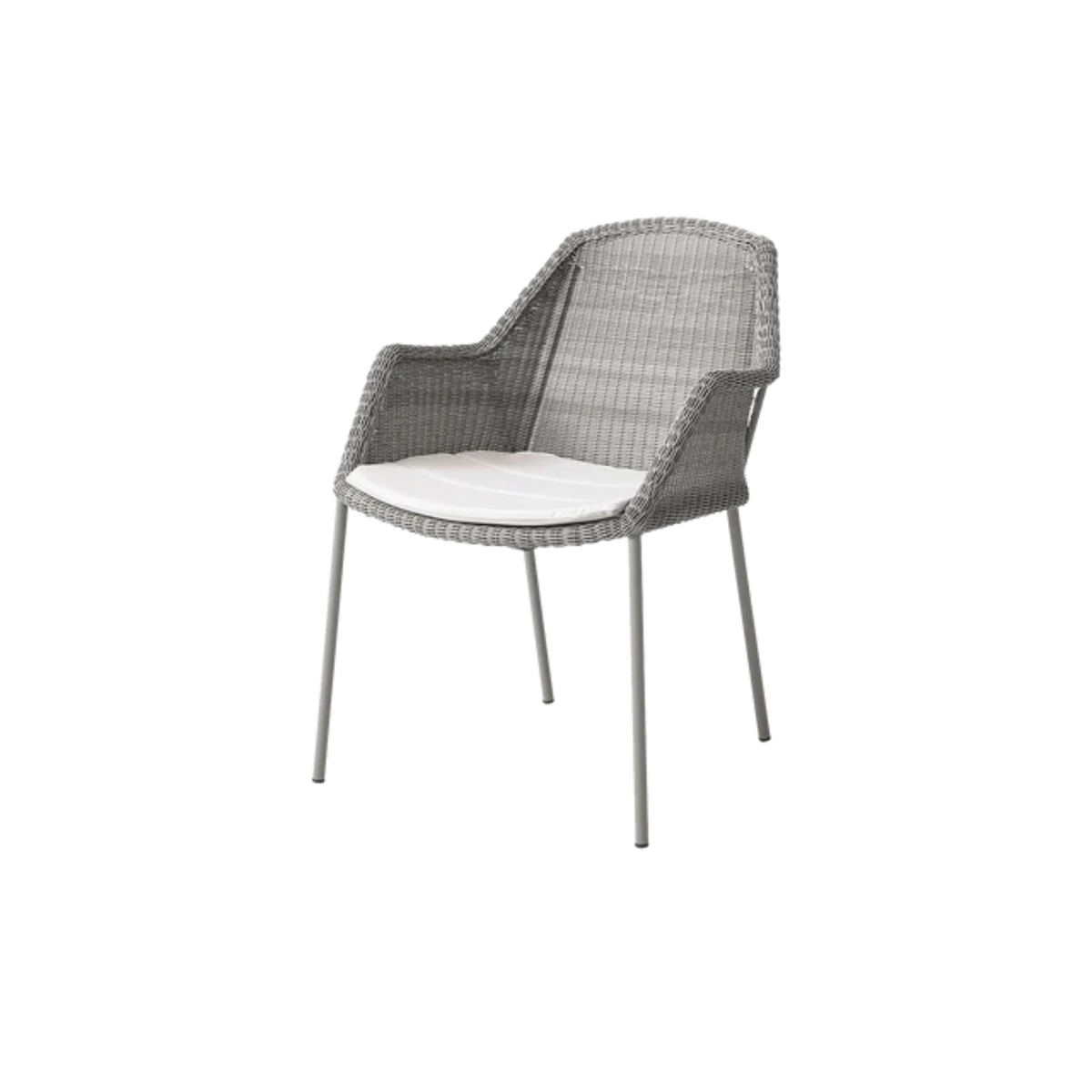 Cane-line Breeze Chair, Stackable in Taupe with White cushion
