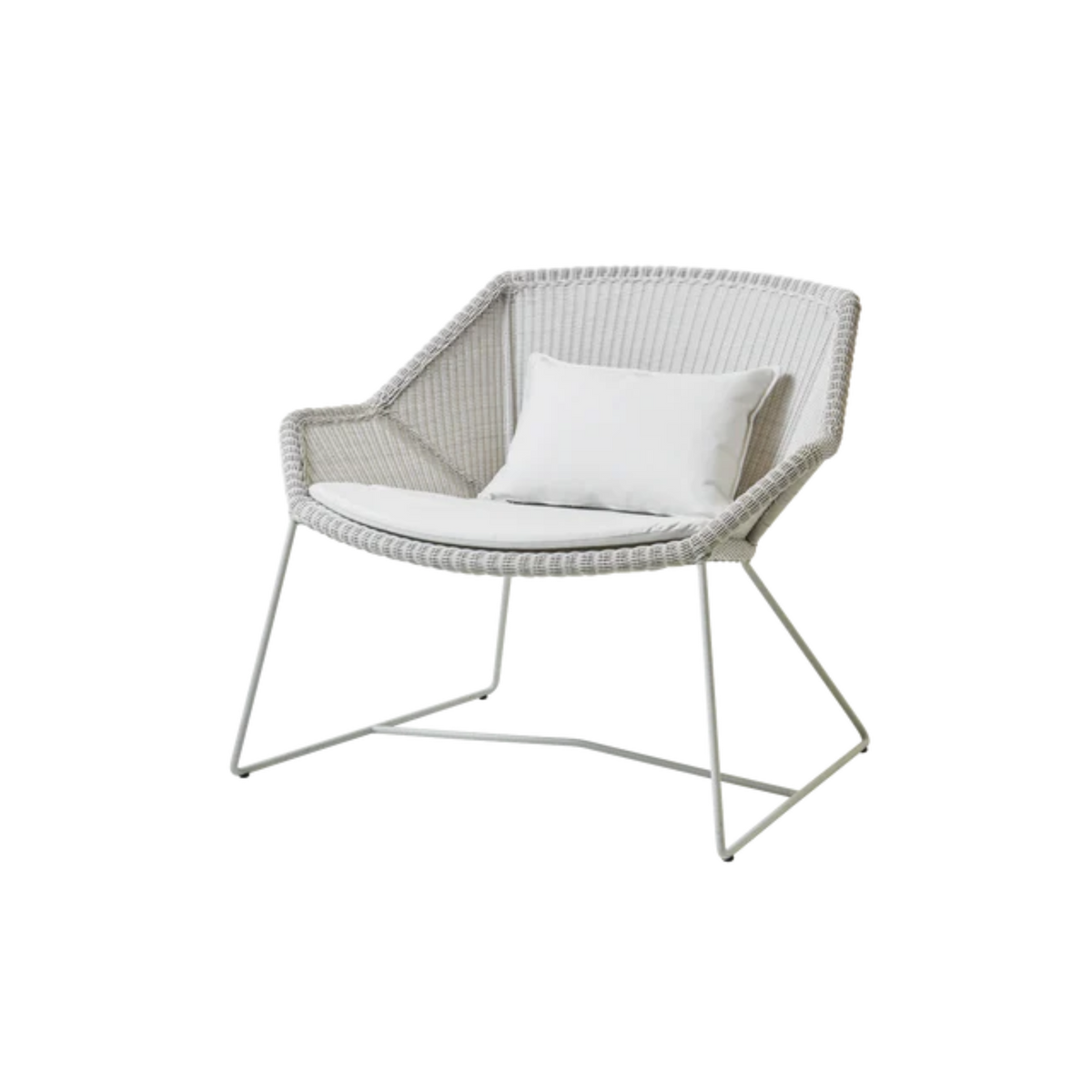 Cane-line Breeze Lounge Chair in White Gray with White cushion