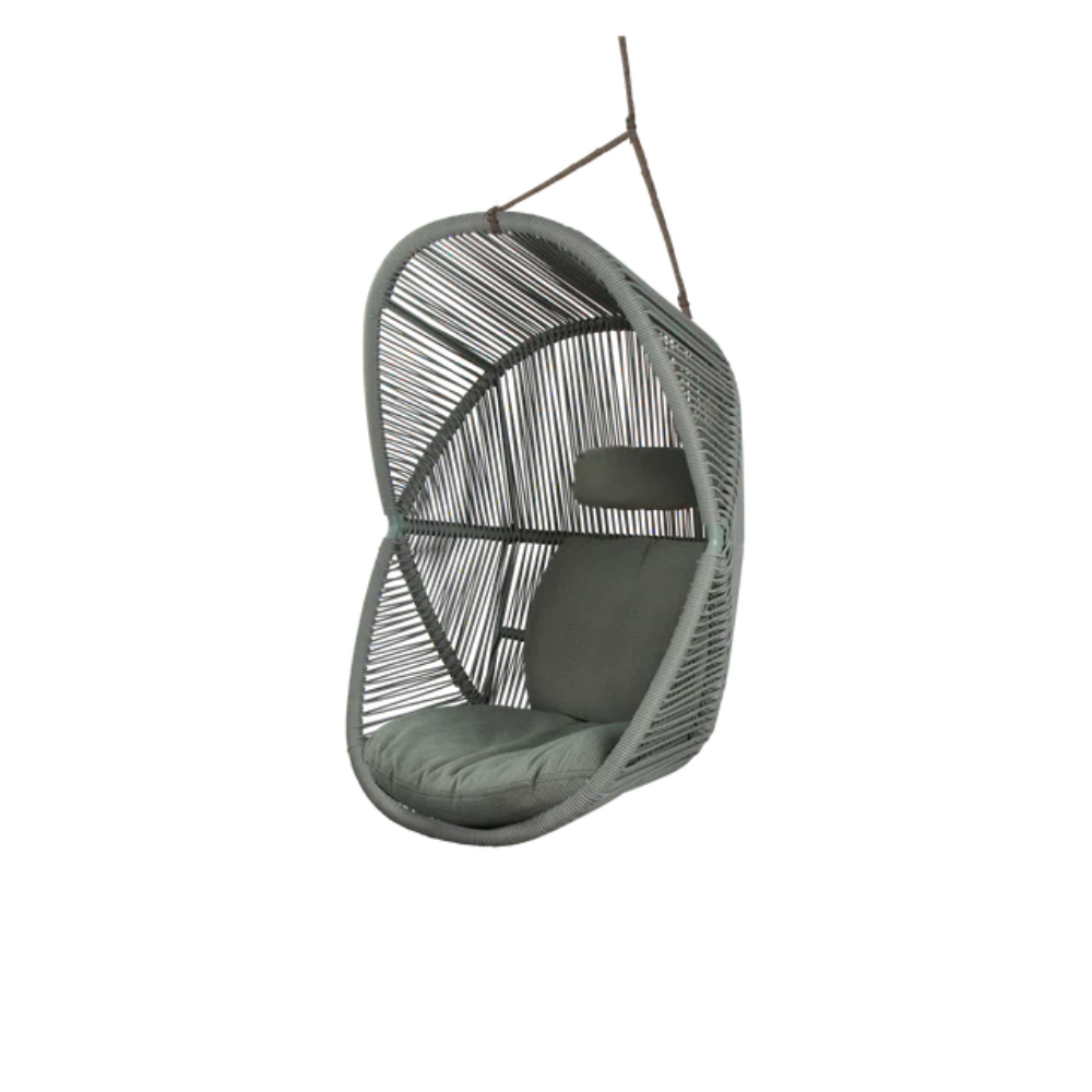 Cane-line Hive Chair Rope in Dusty Green with Taupe rope, Light Green cushion set, rattan