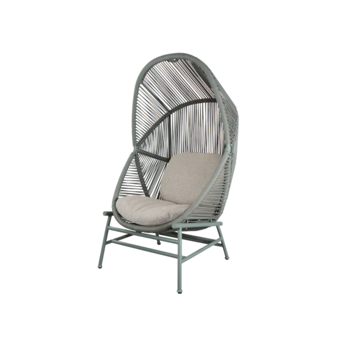 Cane-line Hive Chair in Dusty Green with Light Brown cushion