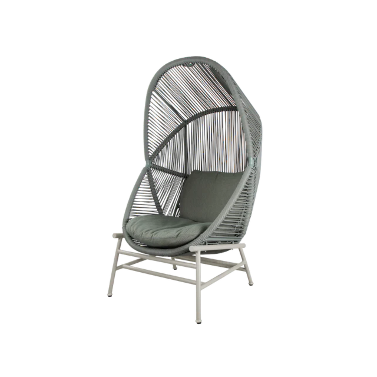 Cane-line Hive Chair in Dusty Green with Sand base, Light Green cushion