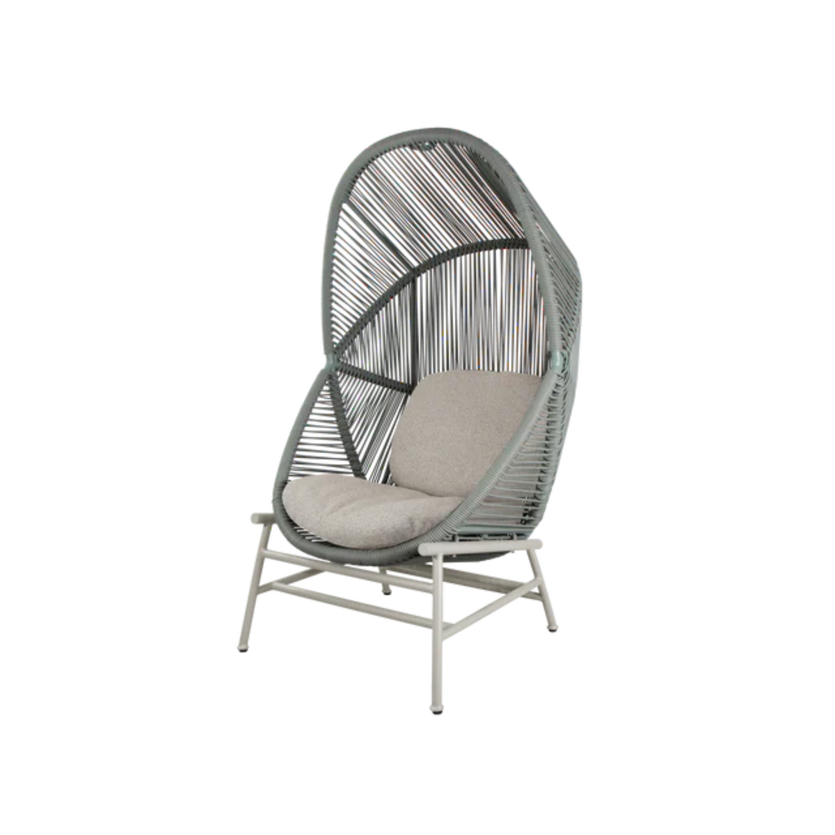 Cane-line Hive Chair in Dusty Green with Sand base, Light Brown cushion