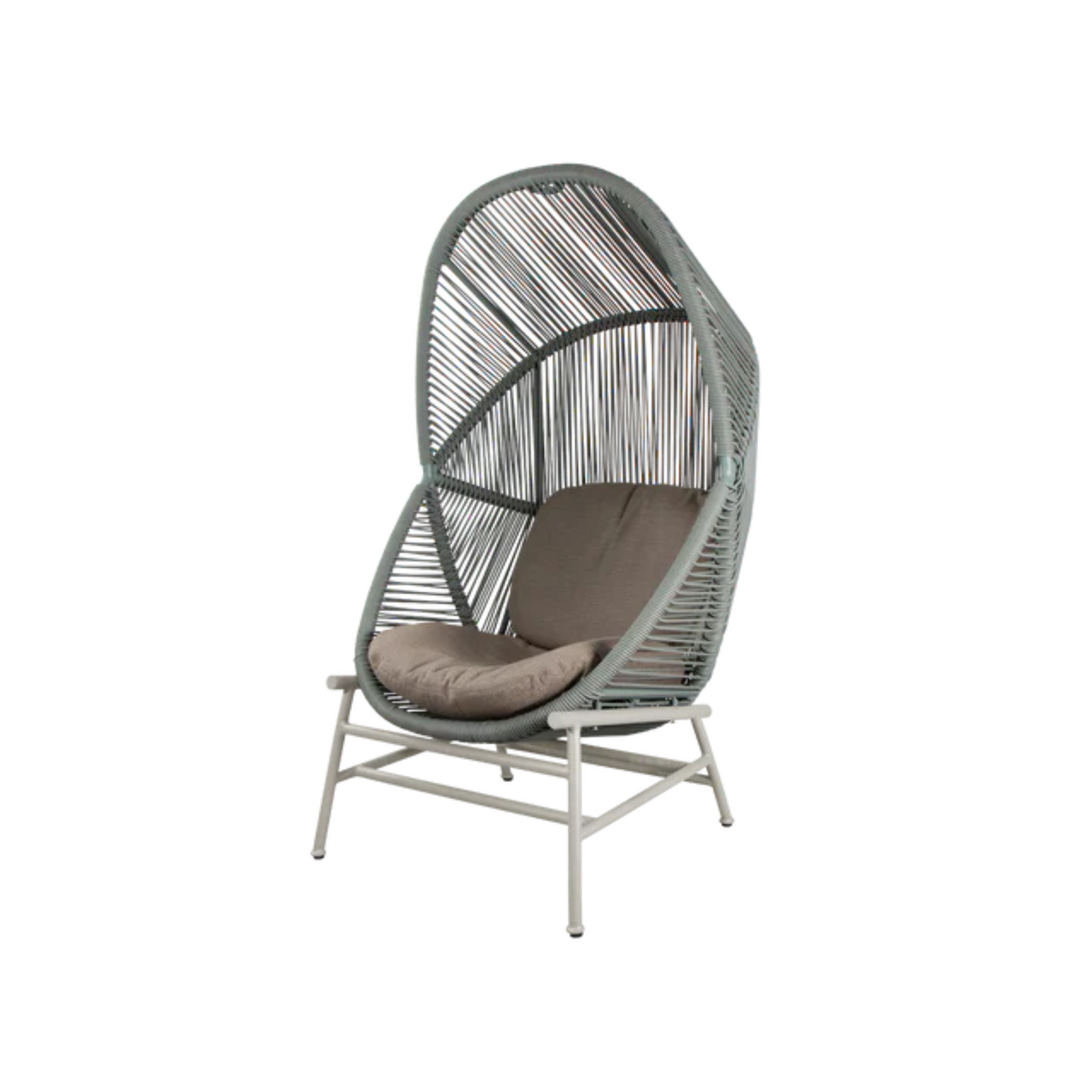 Cane-line Hive Chair in Dusty Green with Sand base, Taupe cushion