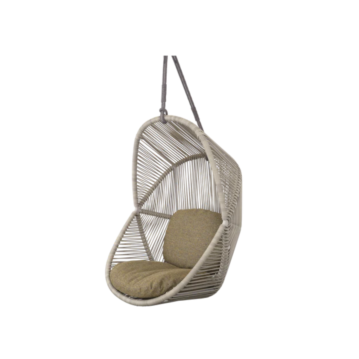 Cane-line Hive Chair in Sand with Taupe -String Soft Rope base, Turmeric Yellow cushion