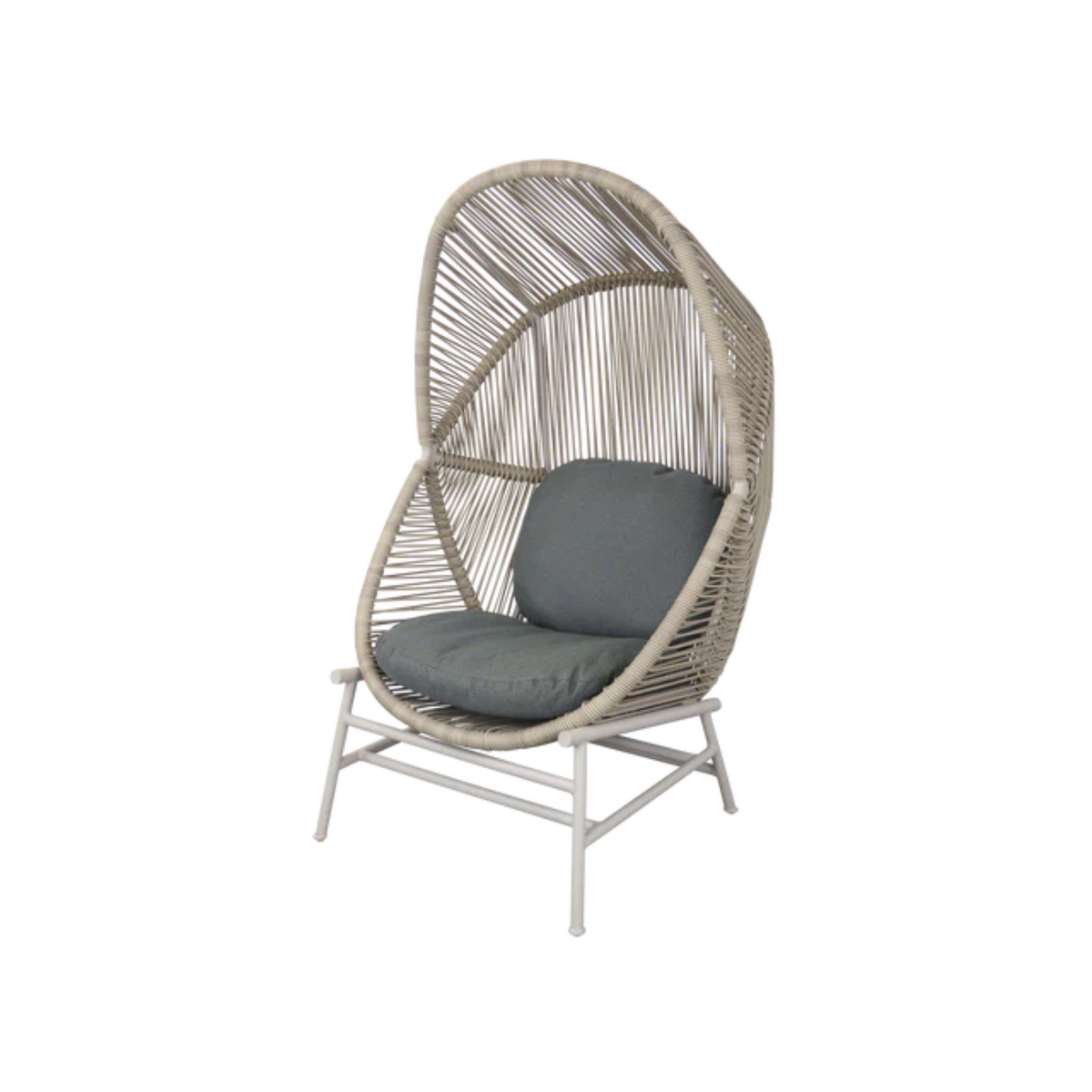 Cane-line Hive Chair in Sand with Light Green cushion