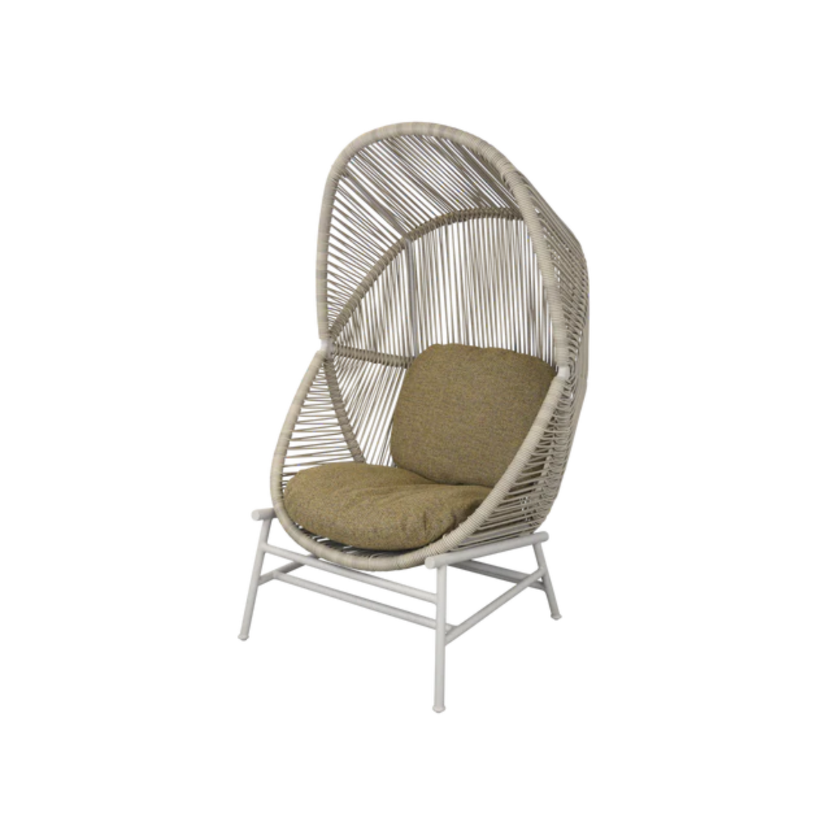Cane-line Hive Chair in Sand with Turmeric Yellow cushion