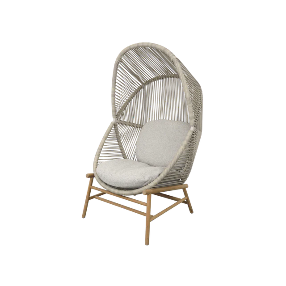 Cane-line Hive Chair in Sand with Teak base, Desert Sand cushion