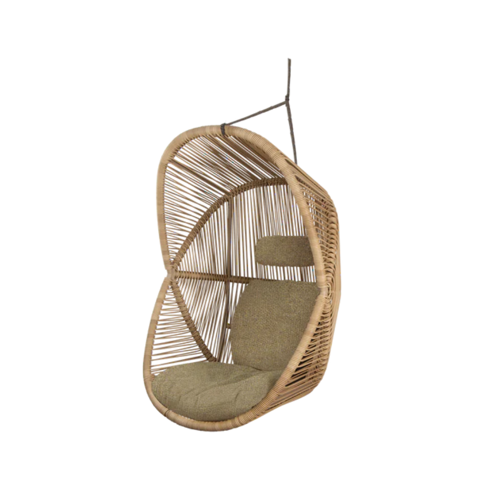 Cane-line Hive Chair Rope in Natural with Taupe rope, Turmeric Yellow cushion set, rattan