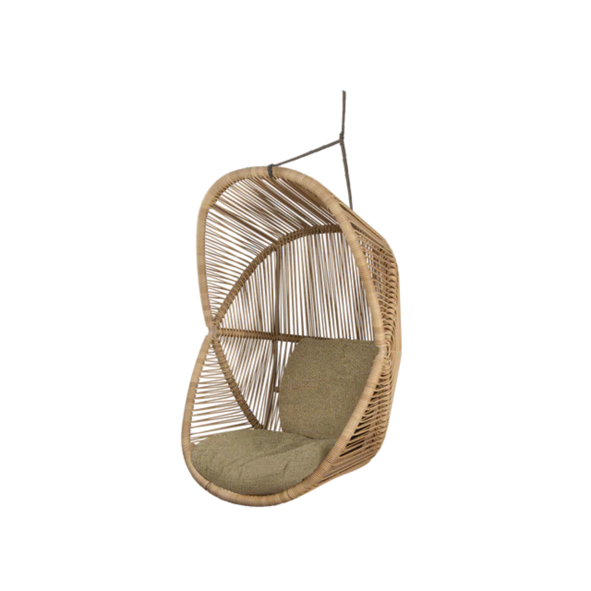 Cane-line Hive Chair in Natural with Taupe -String Soft Rope base, Turmeric Yellow cushion