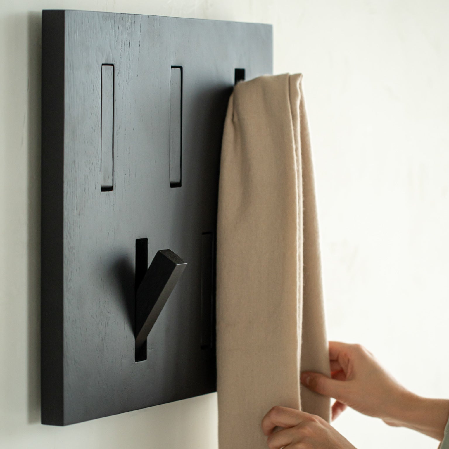 Ethnicraft Utilitile Square Wall Hanger, FSC-certified solid wood furniture by Belgian brand