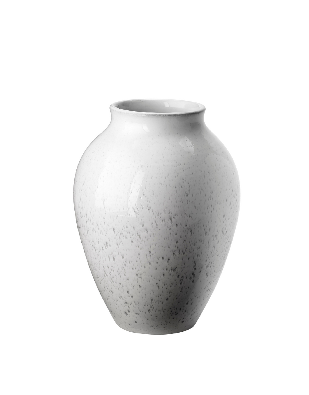 Knabstrup Vase in white and gray, 7.9 in, glazed earthenware
