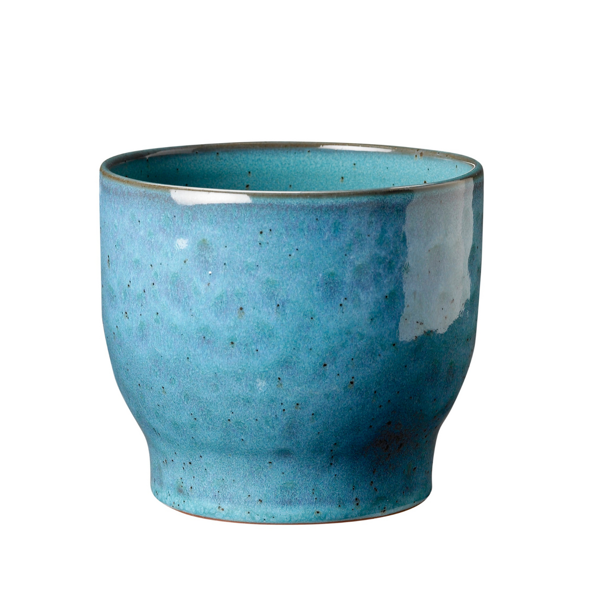 Knabstrup Flowerpot in dusty blue, 6.5 in, glazed terracotta
