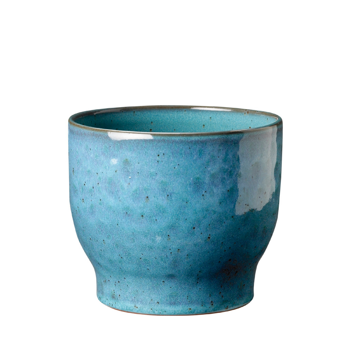 Knabstrup Flowerpot in dusty blue, 5.7 in, glazed terracotta