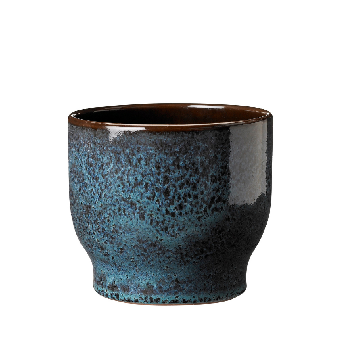Knabstrup Flowerpot in ocean green, 5.7 in, glazed terracotta