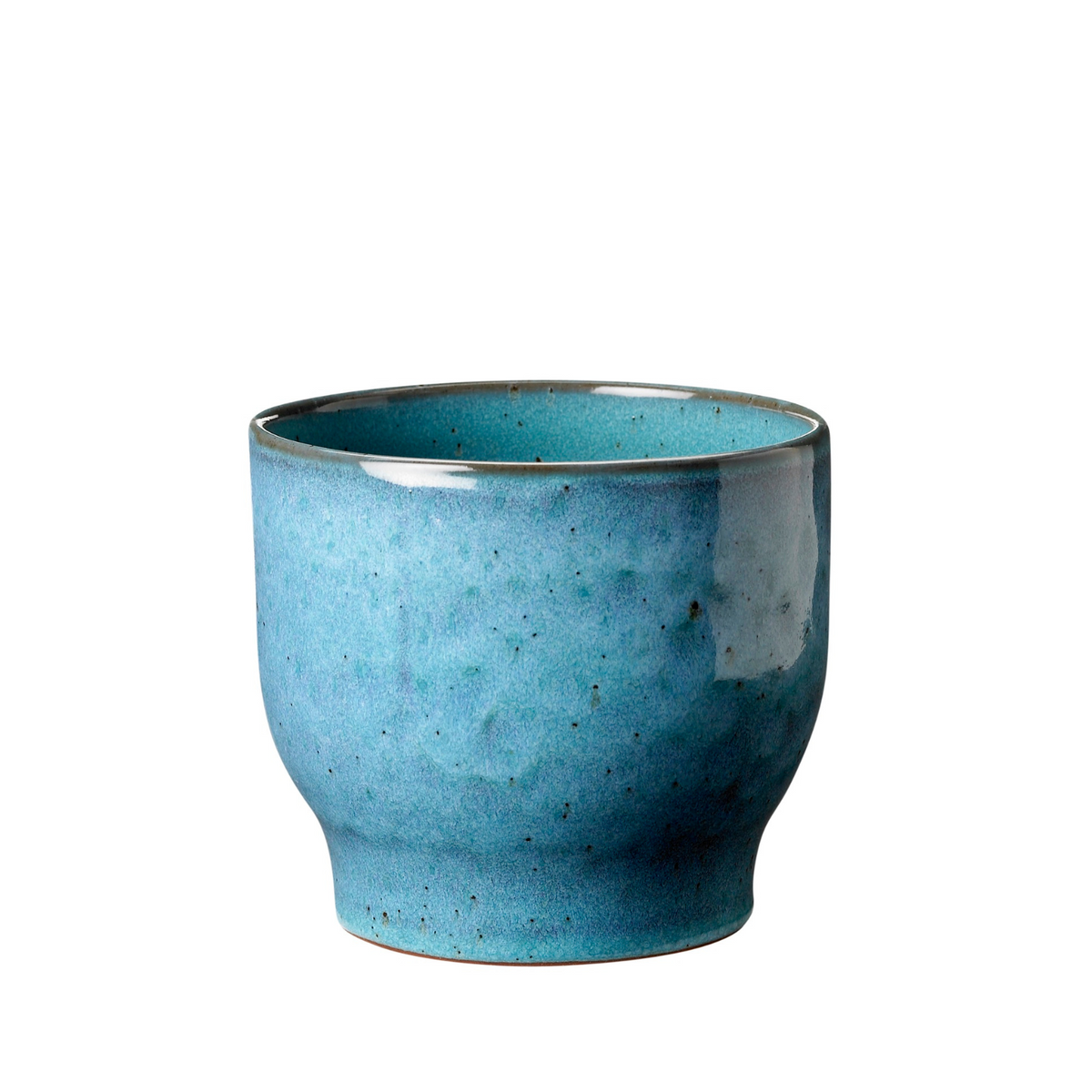 Knabstrup Flowerpot in dusty blue, 4.9 in, glazed terracotta