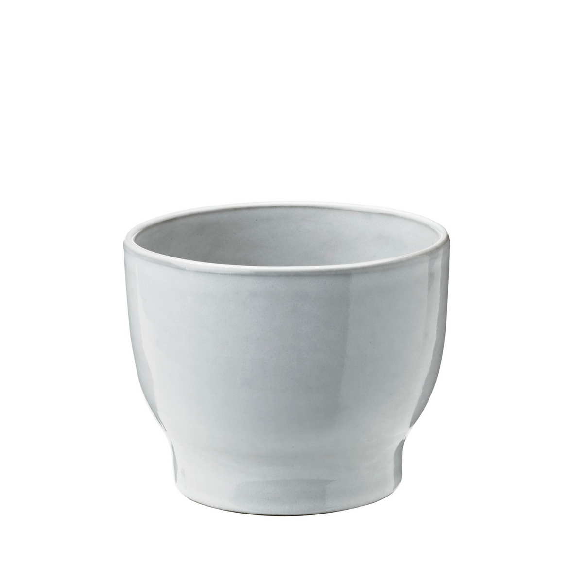 Knabstrup Flowerpot in white, 4.9 in, glazed terracotta