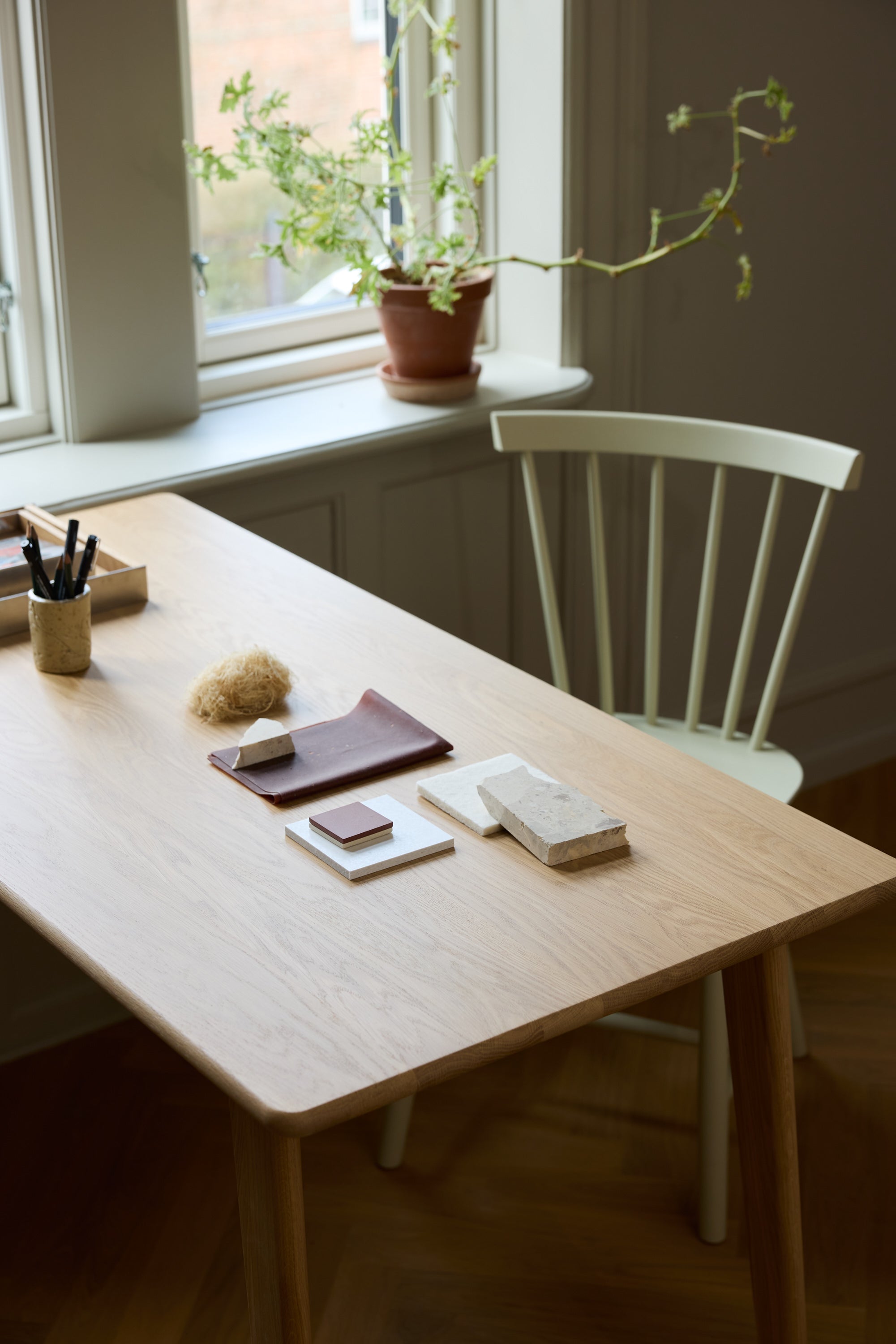 FDB Møbler Chair in solid oak, designed in 1955 by Poul M. Volther, a Danish mid-century cooperative design