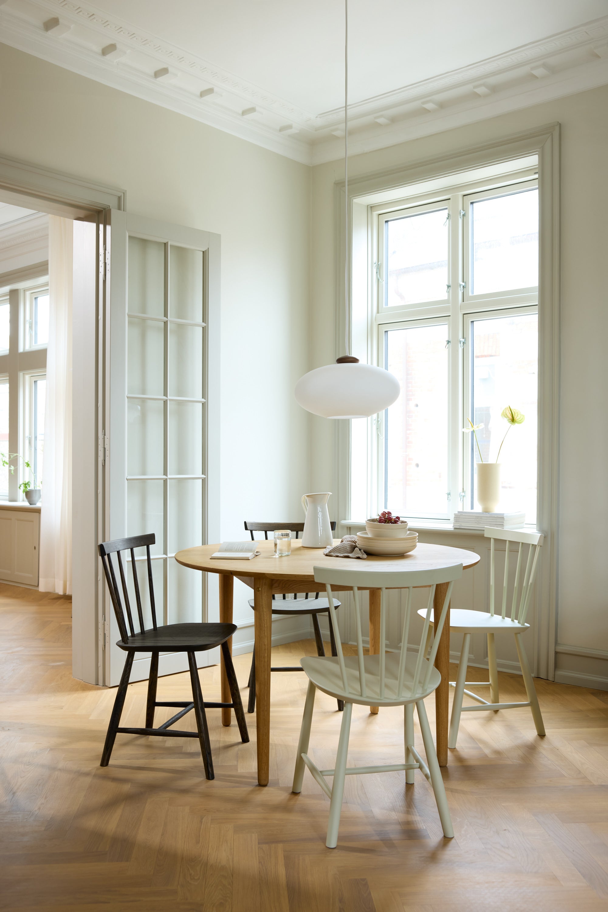 FDB Møbler Chair in solid oak, designed in 1955 by Poul M. Volther, a Danish mid-century cooperative design
