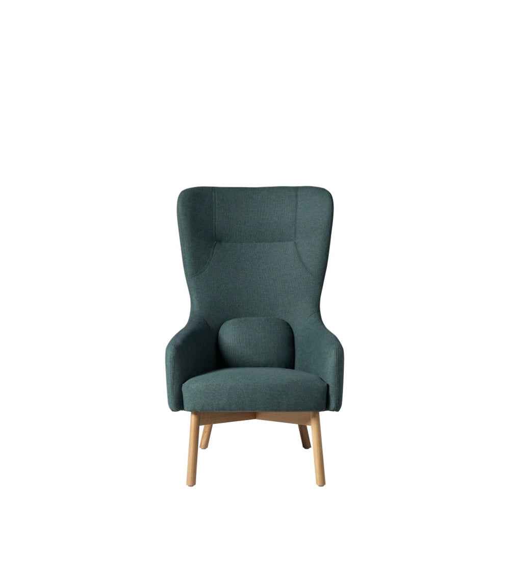 FDB Møbler Gesja Wing chair in solid oak (green)
