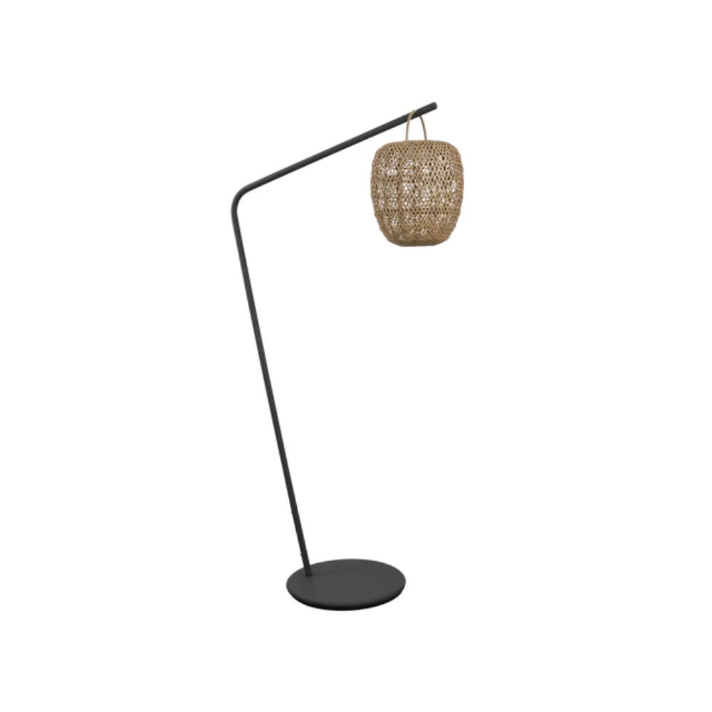 Cane-line Illusion Glow Lamp Hanging in Natural with Solar LED add-on, Lava Gray base