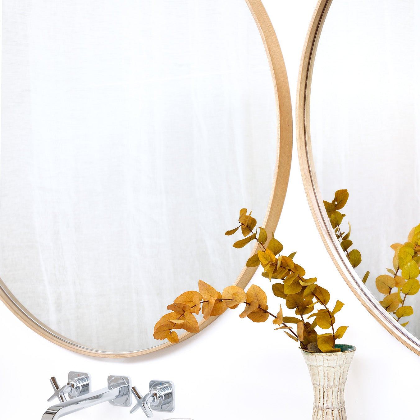 Ethnicraft Layers Wall Mirror with bronzed glass and Belgian craftsmanship