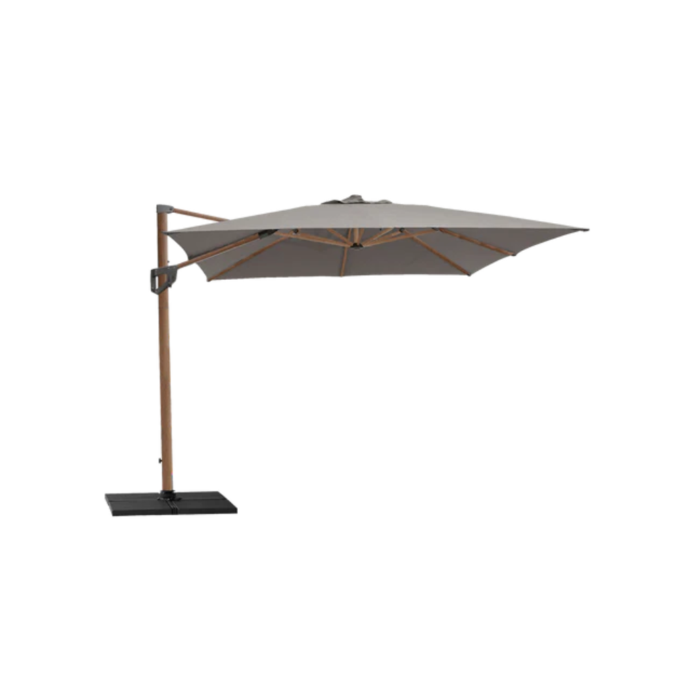 Cane-line Hyde Luxe Tilt Parasol, 10×10 Ft in Taupe with Gray base