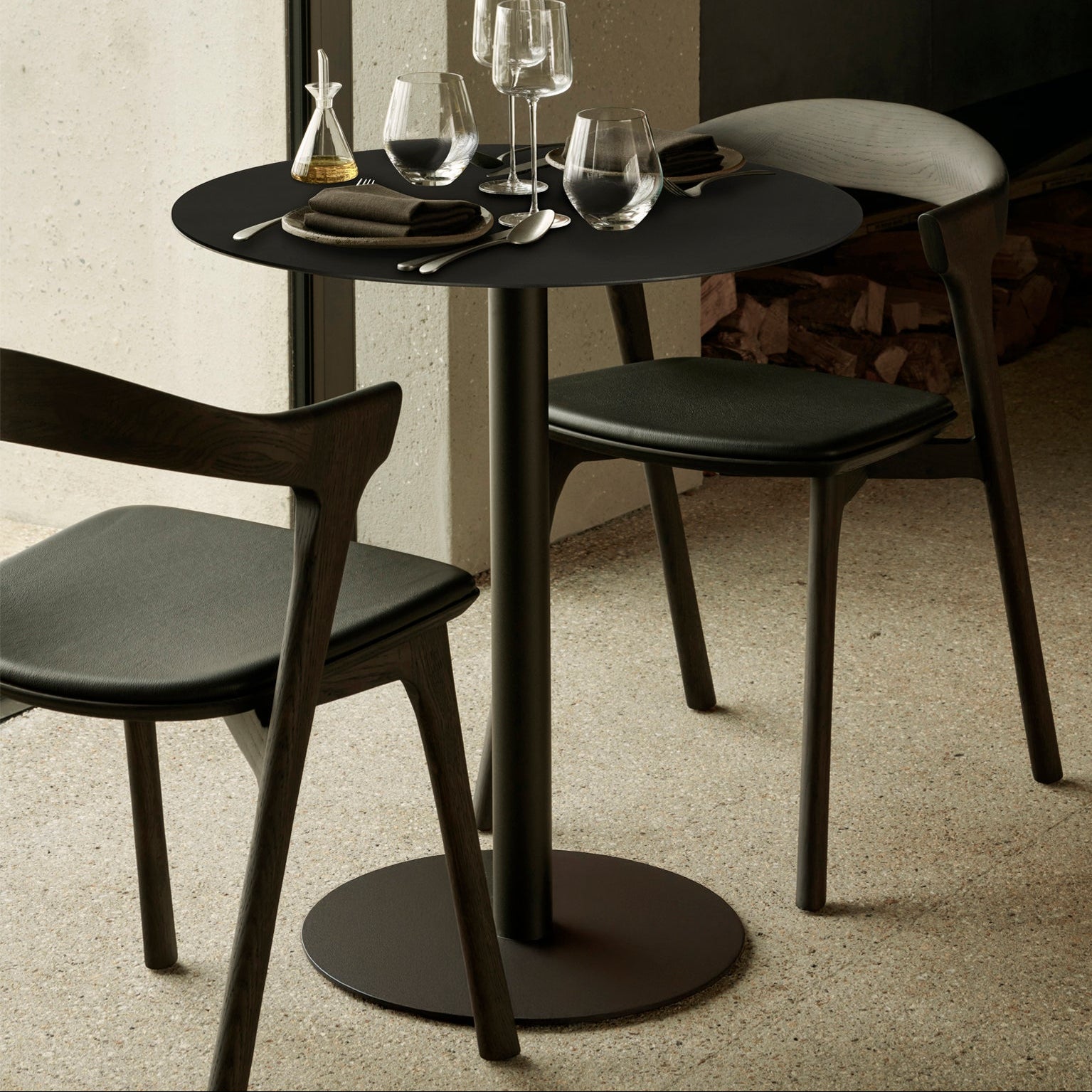 Ethnicraft Blend Dining Table in oak styled in a dining room