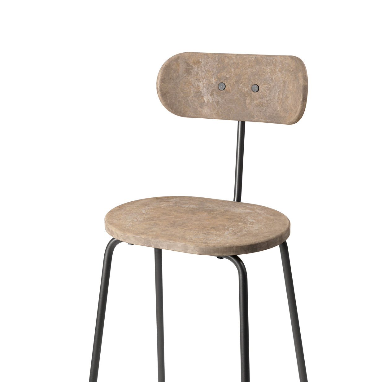 Mater Earth Stool with Backrest in solid wood, designed by Space Copenhagen