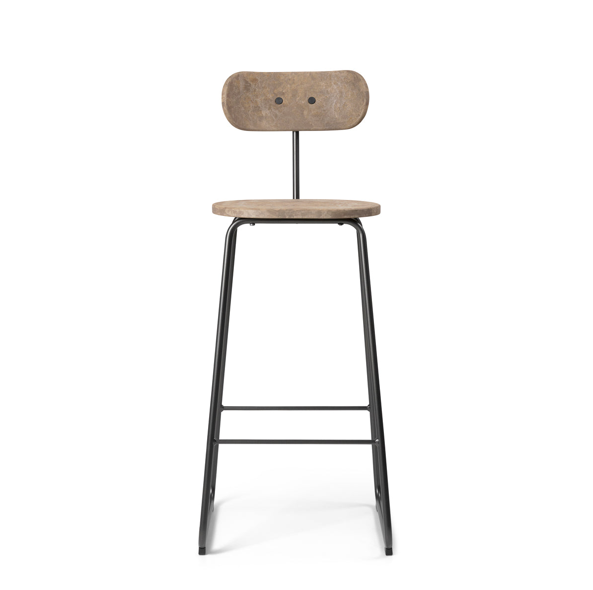 Mater Earth Stool with Backrest in solid wood, designed by Space Copenhagen