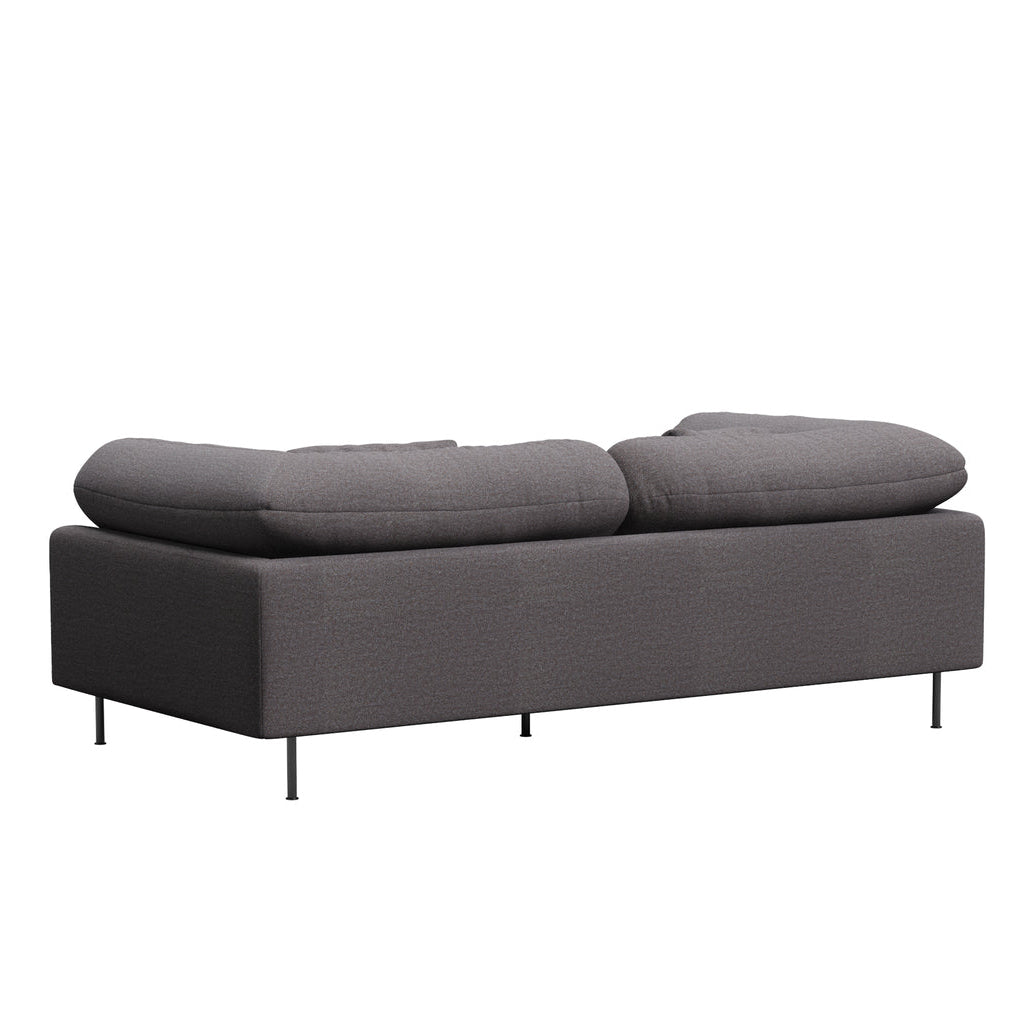 WOUD Collar 2 Seater Sofa in brown upholstered fabric on a wood frame designed by Yonoh studio, Danish design