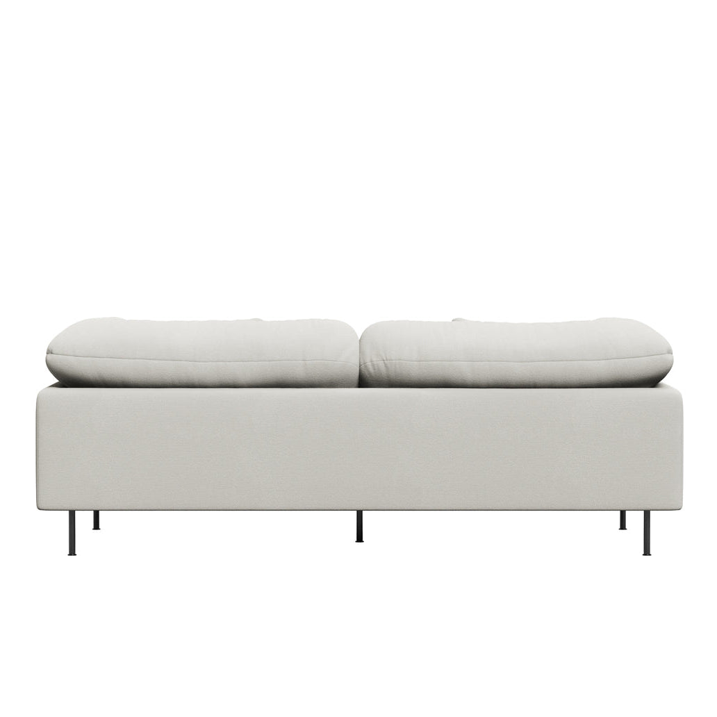WOUD Collar 2 Seater Sofa in white upholstered fabric on a wood frame designed by Yonoh studio, Danish design