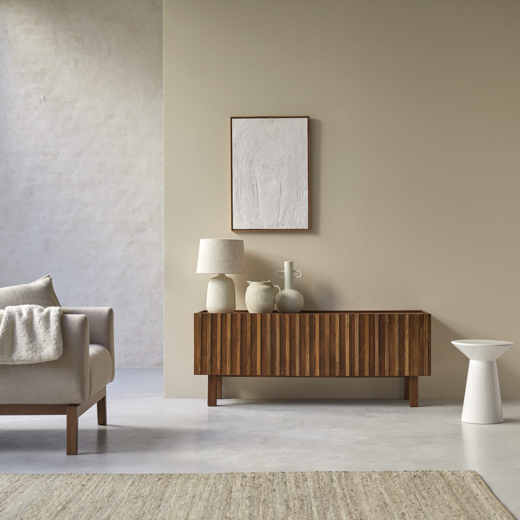 Tikamoon Milo TV stand in solid mango wood