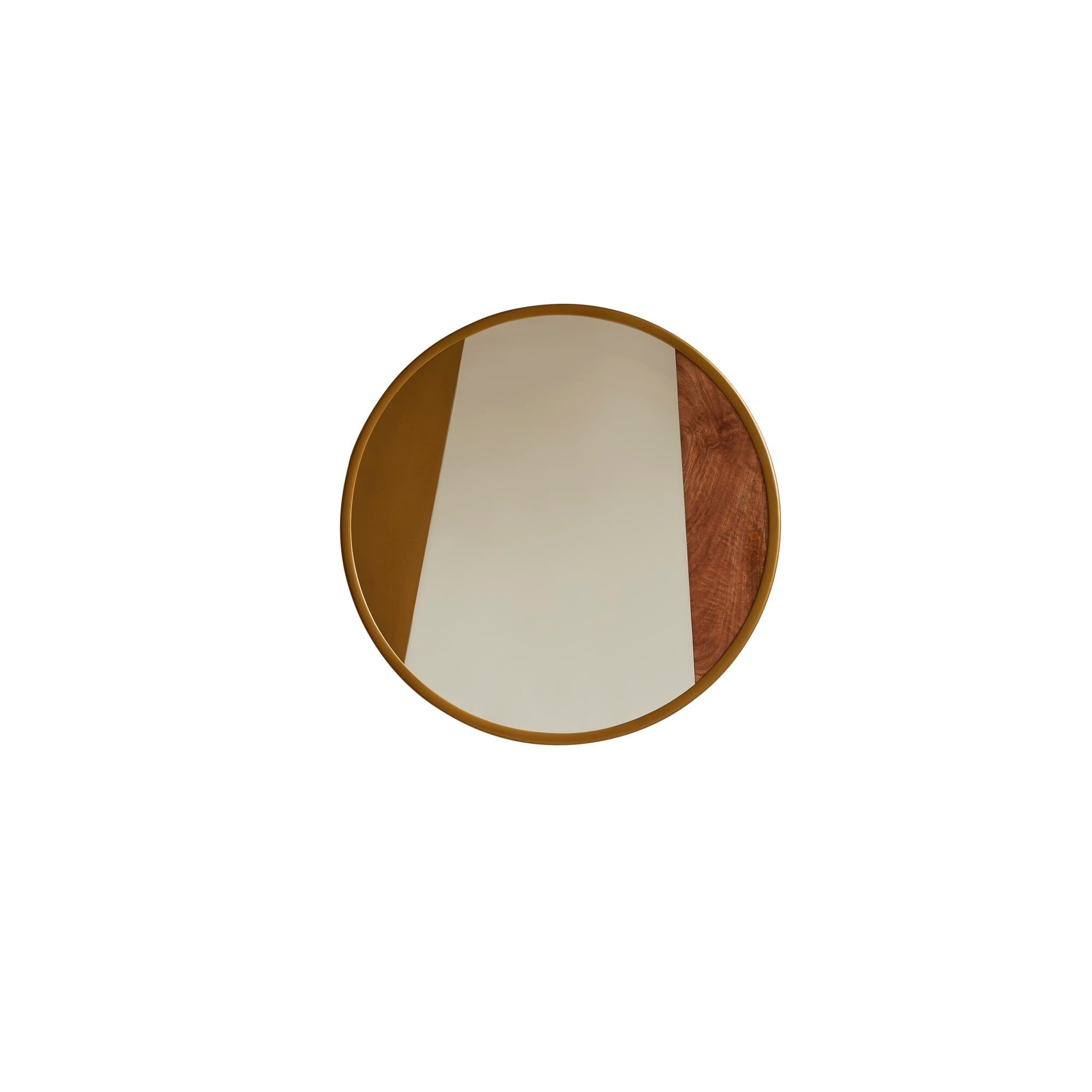 Andrea metal and wood mirror, close-up of frame construction