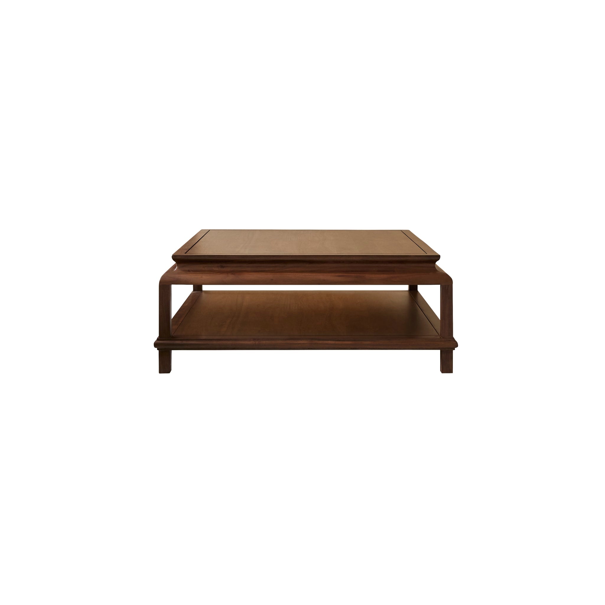 Achille acacia coffee table styled in a living room setting