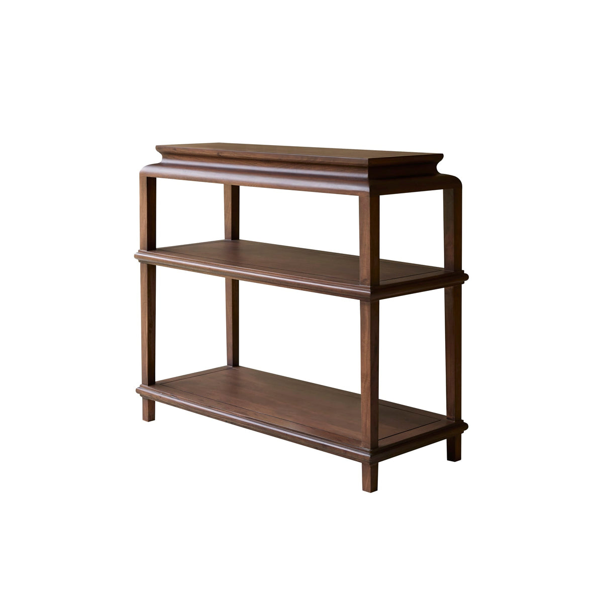 Tikamoon Achille solid acacia console table, three-quarter view