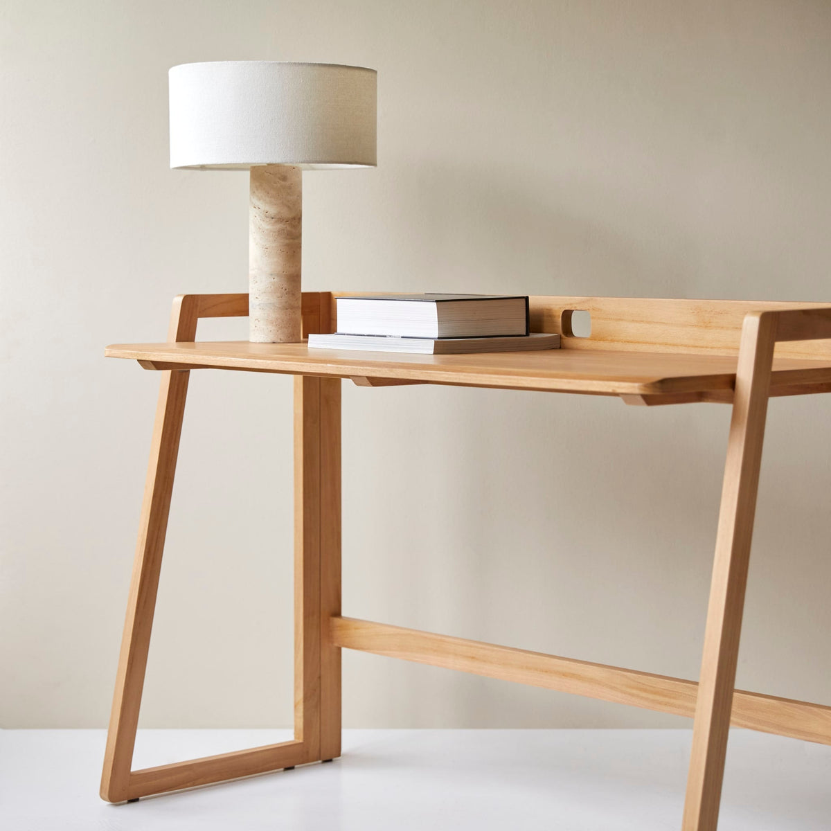 Tikamoon Philip foldable desk in solid teak, alternate angle